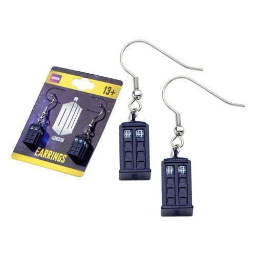 Doctor Who BBC TV Series Dangle TARDIS 3_D Earrings