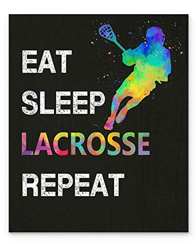Eat Sleep Lacrosse Repeat Wall Art_ 11x14 inch Unframed Sport Print_ Great Gift Idea for Lacrosse Player_ Coach_ Referee and Fans