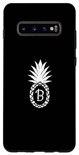 Galaxy S10 Plus  Pineapple Monogram Initial Letter B Case