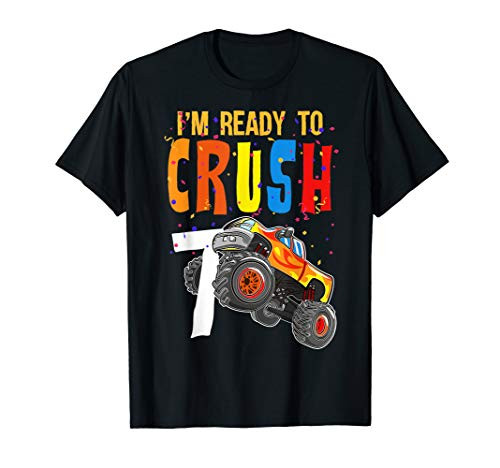 I'm Ready to Crush 7 Monster Truck 7th Birthday Gift T_Shirt