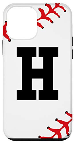 iPhone 12 mini Baseball Letter H Initial Gift Ball Player Gift for Guys Case
