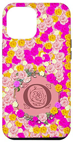 iPhone 12 Pro Max Colorful Roses  and  Wreath _ Initial Letter O. Monogram Case