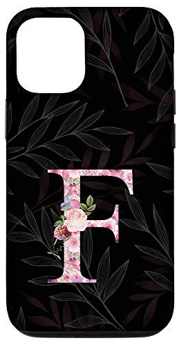 iPhone 12 12 Pro Cute Flower Letter F Initial Monogram Floral Case