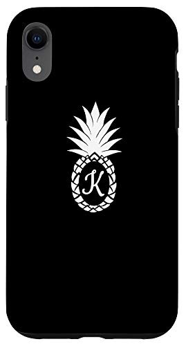 iPhone XR Pineapple Monogram Initial Letter K Case