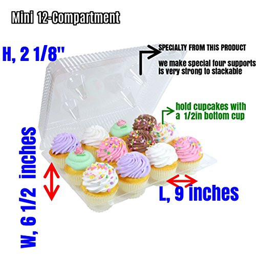 Mini 12-Compartment Cupcake Container, Mini Cupcake Containers dozen cupcake container (32, 12 Mini Cupcake Boxes)