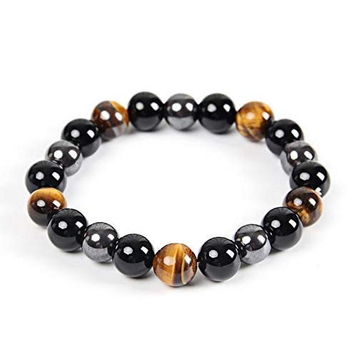 Triple Protection Bracelet _ For Protection _ Bring Luck And Prosperity _ Hematite _ Black Obsidian _ Tiger Eye _ Stone Bracelets