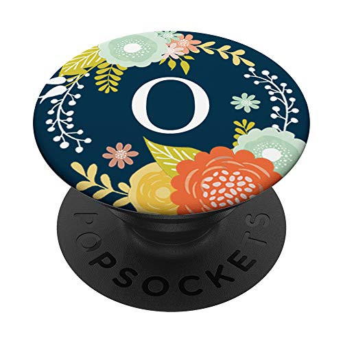 First  and  Last Initial Letter O Floral Wreath Monogram AAN041 PopSockets Grip and Stand for Phones and Tablets