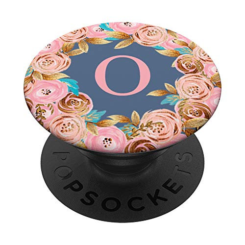 First  and  Last Initial Letter O Floral Wreath Monogram AAN067 PopSockets Grip and Stand for Phones and Tablets