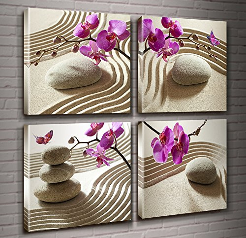 Canvas Print Wall Art-Spa Wall Decor Butterfly Orchid Painting Zen Spa Purple Phalaenopsis Flowers On White Balance Stones 4 Panel Paintings Modern Artwork For Living Room Decoration Flower Home Decor Canvas Print Wall Art-Spa Wall Decor Butterfly Orchid Painting Zen Spa Purple Phalaenopsis Flowers On White Balance Stones 4 Panel Paintings Modern Artwork For Living Room Decoration Flower Home Decor