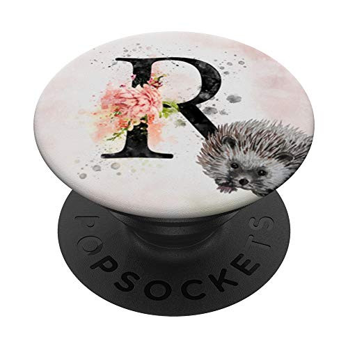 R Monogram Floral Letter R Initial Watercolor Hedgehog PopSockets PopGrip Swappable Grip for Phones and Tablets R Monogram Floral Letter R Initial Watercolor Hedgehog PopSockets PopGrip Swappable Grip for Phones and Tablets