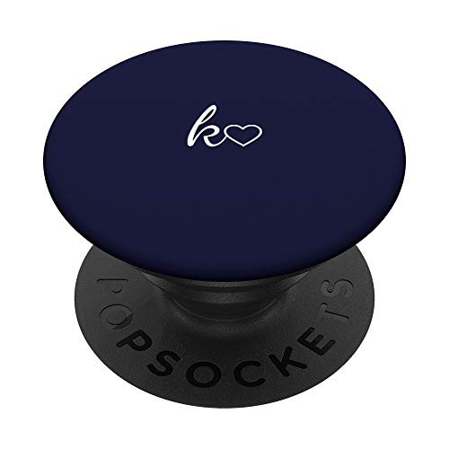 White Initial Letter K Heart Minimalist Navy Blue PopSockets PopGrip Swappable Grip for Phones and Tablets White Initial Letter K Heart Minimalist Navy Blue PopSockets PopGrip Swappable Grip for Phones and Tablets