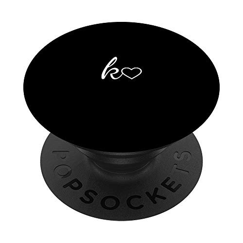 White Initial Letter K Heart Minimalist Black PopSockets PopGrip Swappable Grip for Phones and Tablets White Initial Letter K Heart Minimalist Black PopSockets PopGrip Swappable Grip for Phones and Tablets