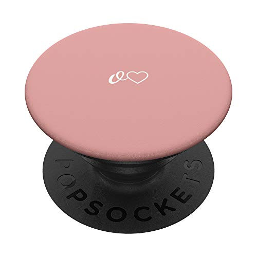 White Initial Letter O Heart Minimalist Rose PopSockets PopGrip  Swappable Grip for Phones  and  Tablets