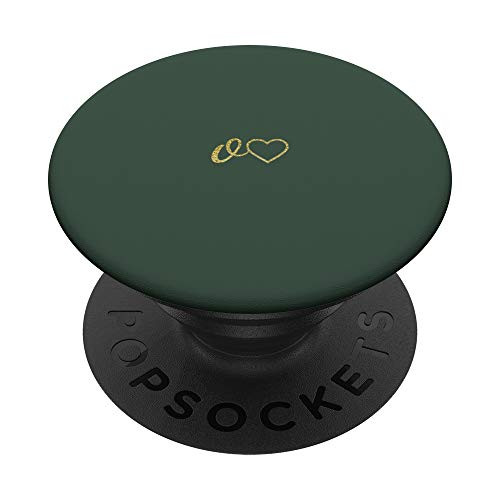 Yellow Initial Letter O Heart Minimalist Forrest Green PopSockets PopGrip  Swappable Grip for Phones  and  Tablets