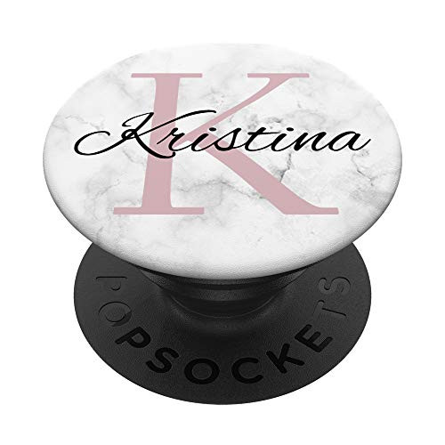 Kristina Rose Pink Monogram Letter K Girls PopSockets PopGrip  Swappable Grip for Phones  and  Tablets