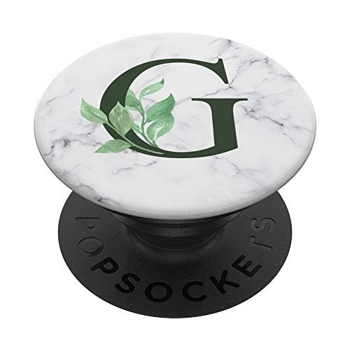 Capital Alphabet Nature Leaves Monogram G Initial Letter PopSockets PopGrip  Swappable Grip for Phones  and  Tablets