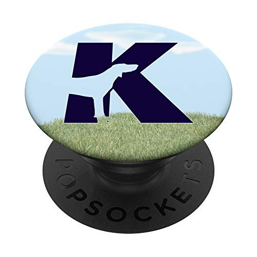 Initial K Monogram Alphabet Letter K Personalized Dog Lover PopSockets Grip and Stand for Phones and Tablets