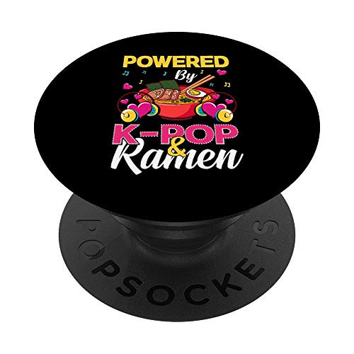 Powered by K_pop and Ramen Kpop Gift PopSockets PopGrip  Swappable Grip for Phones  and  Tablets