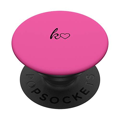 Black Initial Letter K Heart Minimalist Pink PopSockets PopGrip Swappable Grip for Phones and Tablets Black Initial Letter K Heart Minimalist Pink PopSockets PopGrip Swappable Grip for Phones and Tablets