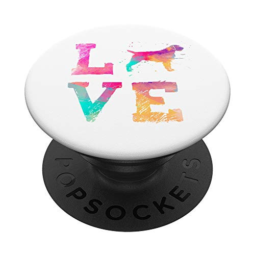 Colorful Wirehaired Pointing Griffon Dog Love_r White PopSockets Grip and Stand for Phones and Tablets
