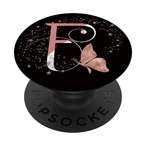 Letter F Initial Rose Blush Butterfly Monogram PopSockets PopGrip Swappable Grip for Phones and Tablets Letter F Initial Rose Blush Butterfly Monogram PopSockets PopGrip Swappable Grip for Phones and Tablets