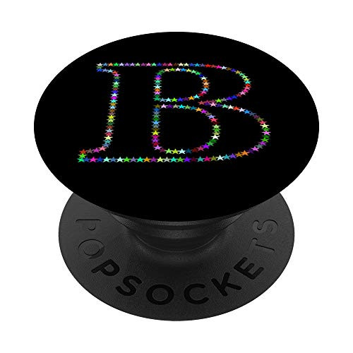 Letter B initial letter name monogram colorful stars PopSockets Grip and Stand for Phones and Tablets