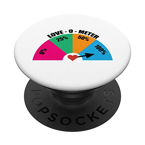 Valentine Love O Meter Heart Valentine's Day Love PopSockets PopGrip  Swappable Grip for Phones  and  Tablets