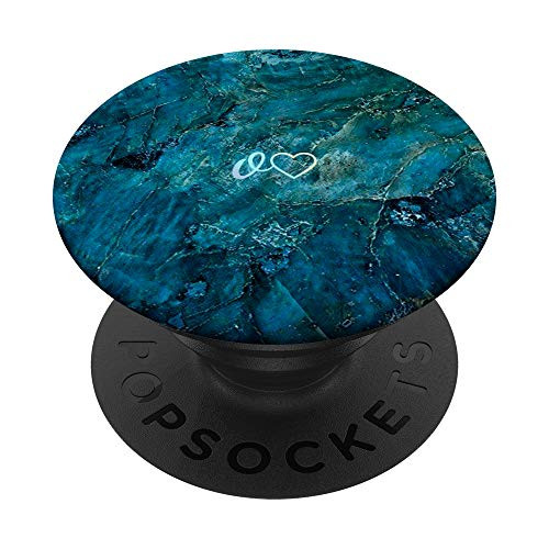 Rainbow Initial Letter O Heart Minimalist Blue PopSockets PopGrip  Swappable Grip for Phones  and  Tablets