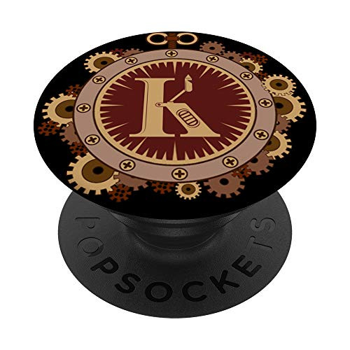 Steampunk Monogram Letter K PopSockets PopGrip  Swappable Grip for Phones  and  Tablets