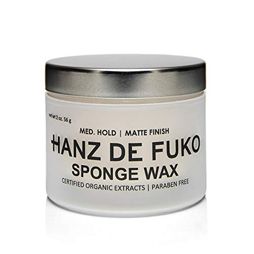 Hanz de Fuko Premium Mens Hair Styling Sponge-Wax: High Performance Hair Styling Wax with a Semi-Matte Finish (2oz)