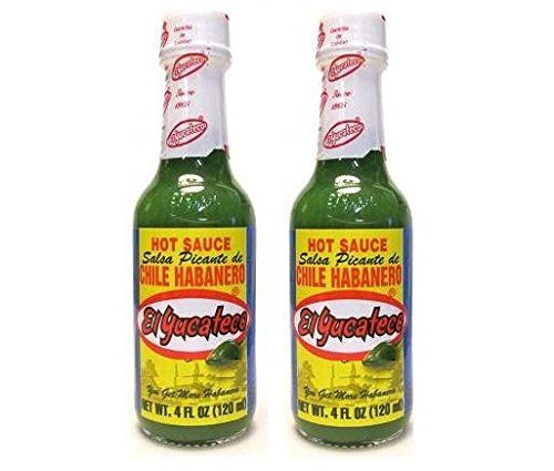 El Yucateco Hot Sauce Salsa Picante de Chile Habanero _Green 4 oz_ 2 Pack by El Yucateco