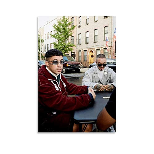 Rapper Bad Bunny  and  J Balvin Room Aesthetic Art Music Poster 5 Poster Decorative Painting Canvas Wall Art Living Room Posters Bedroom Painting 12x18inch_30x45cm_