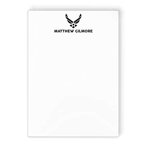 AIR FORCE NOTEPAD _ Personalized Military Armed Forces Pilot Spouse Stationery 5x7 or 8x10 Note Pad _ Stationary Notes