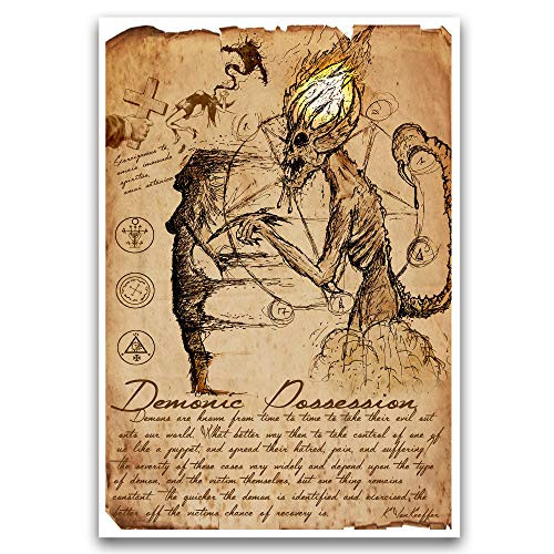 Demonic Possession grimoire print_ myths monsters and folklore_ cryptid horror art_ monster hunter guide