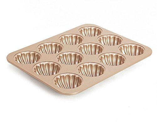 Madeleine Pans Baking Shell Mould Madeleine Cake Pan 12-cup Non Stick Gold Bakeware(madeleine pan) Madeleine Pans Baking Shell Mould Madeleine Cake Pan 12-cup Non Stick Gold Bakeware(madeleine pan)