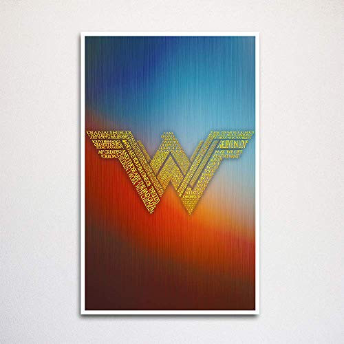 Wonder Woman logo word art 11x17 inch  unframed _ typography art _wall home decor _ made from quotes