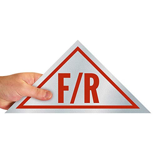 SmartSign _ K_4390_EG_06x12_TRI  inch F R inch  Floor _ Roof Truss Construction Sign _ 6 inch  x 12 inch  3M Engineer Grade Reflective Aluminum Red on White