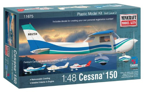 Minicraft Cessna 150 with Multiple Marking Options Model Kit, 1/48 Scale