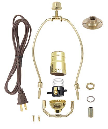 B and P Lamp Flange Base Make_A_Lamp Kit With 10 Inch Harp