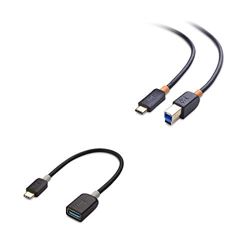 Cable Matters Type_C USB 3.1 Type B Cable _USB_C USB C USB B 3.0   Type_C USB 3.1 to USB B_ in Black 6.6 Feet  and  USB C to USB Adapter