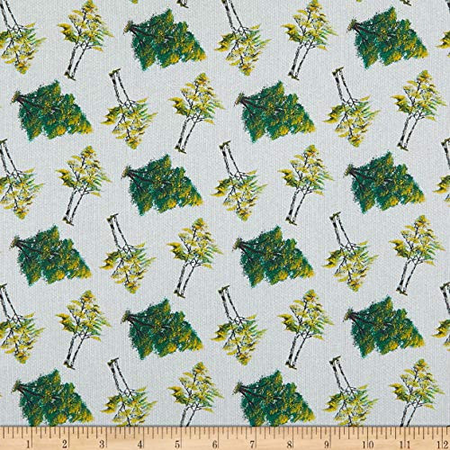 Studio E Fabrics The Joy of Painting Happy Trees Gray Fabric by The Yard