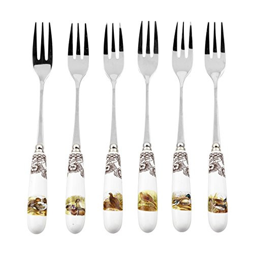 Spode 1573901 Woodland Pastry Forks (Assorted Motifs), Set of 6