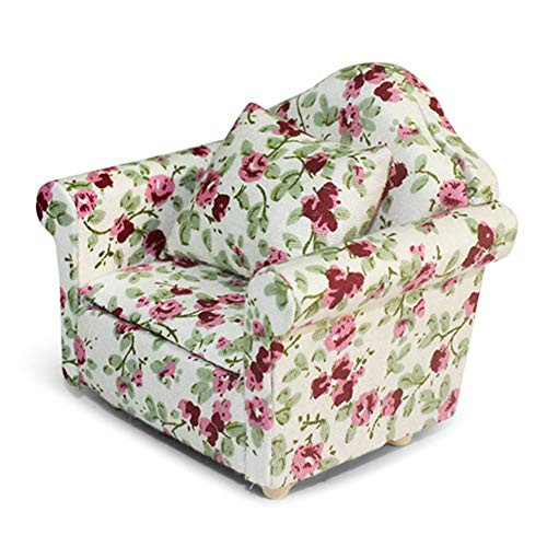 LOadSEcr Dollhouse_ Miniature Dollhouse Accessories_ Mini Things_ Doll House Miniature Mini Sofa with Pillow Model Fairy Garden Decor Ornaments for Dollhouse E