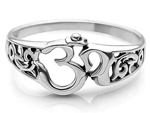 Handmade 925 Sterling Silver OM Sanskrit Symbol Filigree Design Meditation Yoga Band Ring Gifts For Men And Women Size_4_5_6_7_8_9 Handmade 925 Sterling Silver OM Sanskrit Symbol Filigree Design Meditation Yoga Band Ring Gifts For Men And Women Size_4_5_6_7_8_9