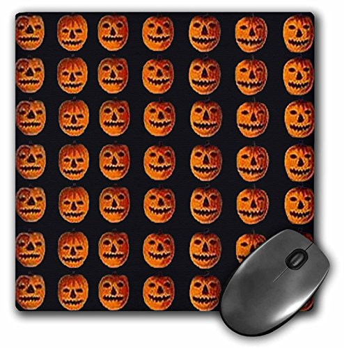 3dRose LLC 8 x 8 x 0.25 Inches Vintage Halloween Jack O Lanterns Pattern Mouse Pad _mp_6041_1_