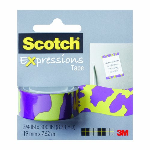 3m C214_P2 3 4 inch  X 300 inch  Yellow Purple Scotch Expressions Removable Tape