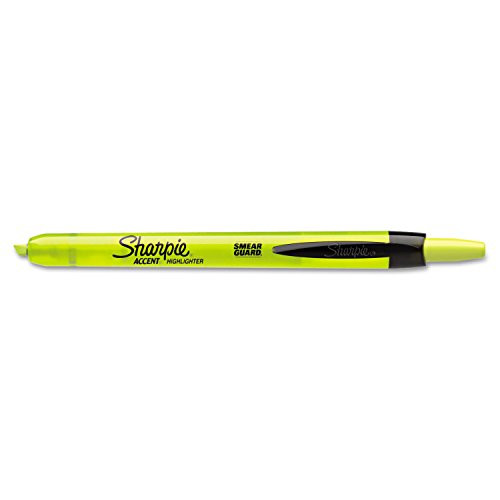 Sharpie 28025 Accent Retractable Highlighters Chisel Tip Fluorescent Yellow Dozen