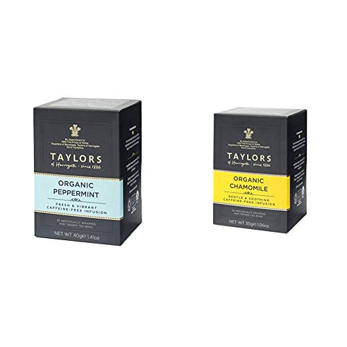 Taylors of Harrogate Organic Peppermint Herbal Tea_ 20 Teabags  and  Organic Chamomile Herbal Tea_ 20 Teabags