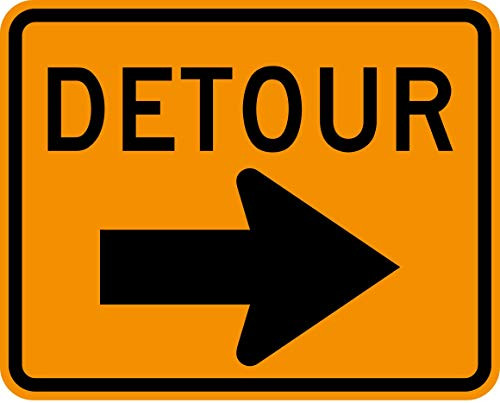 Traffic Signs _ Detour 10 x 7 Aluminum Sign Street Weather Approved Sign 0.04 Thickness