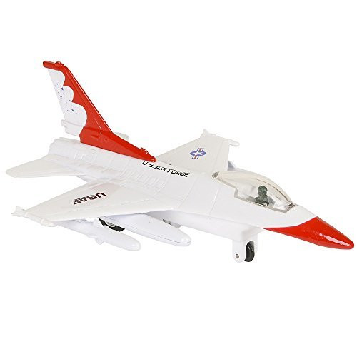 Die Cast Pull Back F_16 Thunderbird Jet by Adventure Planet